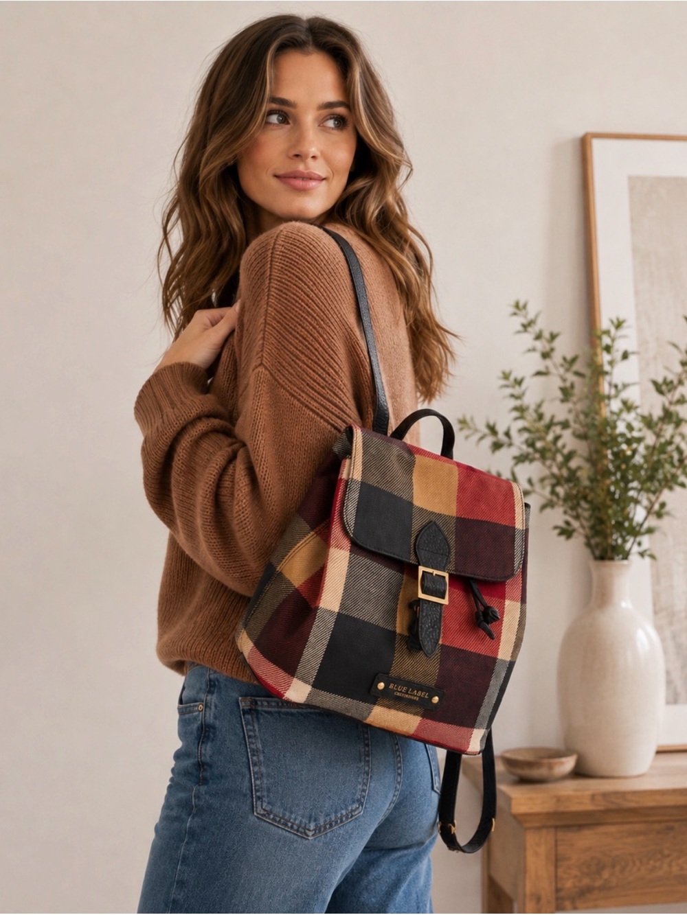 Blue Label Crestbridge Plaid Backpack former Burberry Blue Label Japan